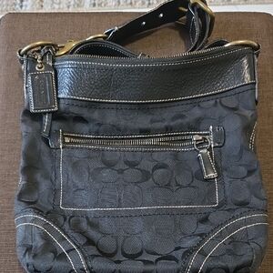Coach Black Signature Shoulder Bag